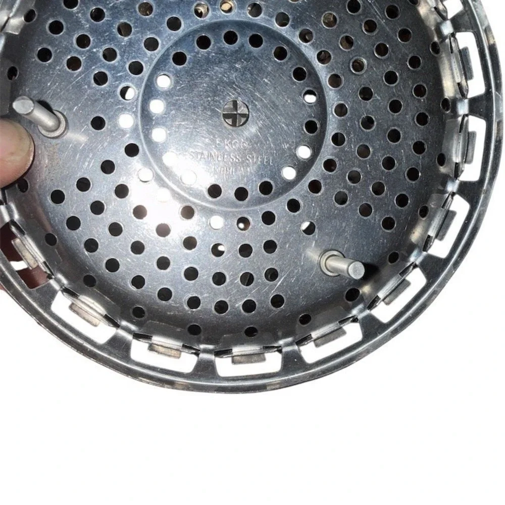 SEKO Folding Vegetable Steamer Basket Insert Center Post 6.5 in Silver stainless